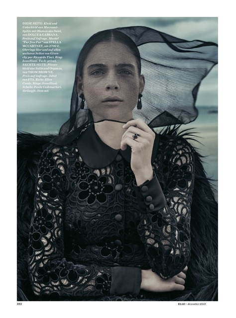 Kim Noorda for German Elle December 2015 Photographer Carl Bengtsson 