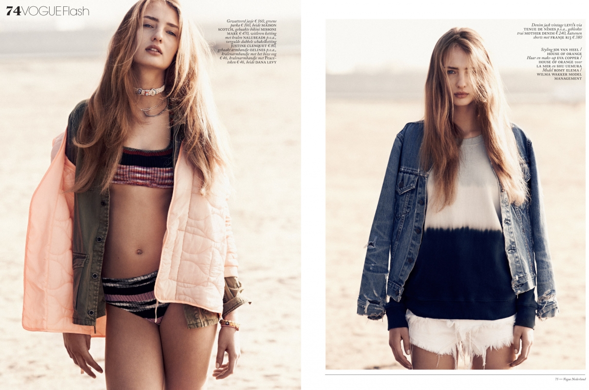 Romy Elema for Dutch Vogue June 2016, Photographer Paul Bellaart, styling Jos van Heel 