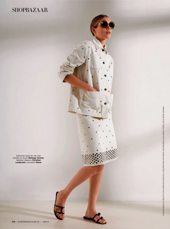 Kim Noorda for Harpers Bazaar April 2018, Photographer Fleur bult, Stylist Astrid Schilders 