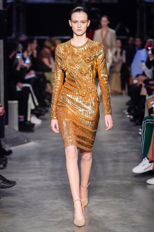 Golden girl Liselotte Claerhoudt sparkles in her exclusive debut show for Burberry by Riccardo Tisci, Casting Utalia3bis, Styling Katy England 