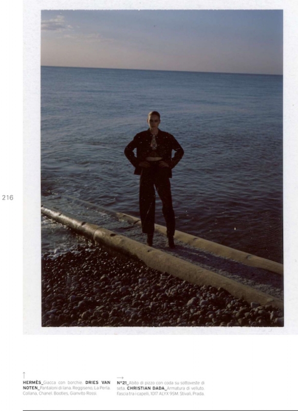 Kim Noorda in a strong story for Italian L’Officiel, Photographer Gilad Sasporta, Stylist Gaultier Desandre Navarre 