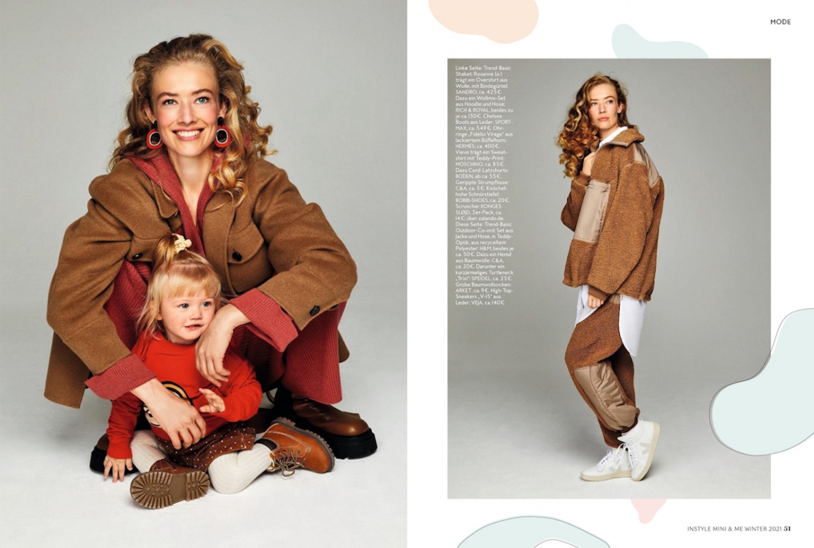 Beautiful super mom Rosanne Swart with her very lovely Vieve for Mini & Me / Instyle Magazine, Photography by Klaas Jan Kliphuis, Styling by Julia Zirpel and Hair & Make-up Sandra Govers. 