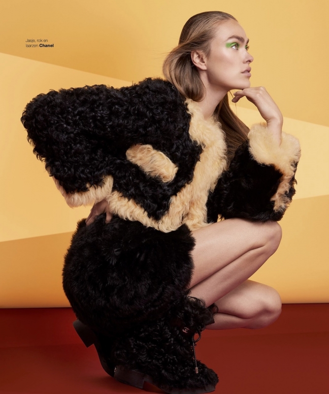 A Groovy winter with Sophie Vlaming for dutch Marie Claire, Photographer Martijn Senders, Stylist Pedro Dias, Hair Sokolov Yevgen and Make-up Yvonnen Usdorfer. 