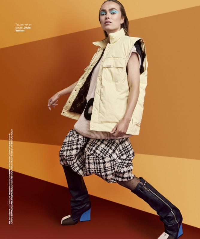 A Groovy winter with Sophie Vlaming for dutch Marie Claire, Photographer Martijn Senders, Stylist Pedro Dias, Hair Sokolov Yevgen and Make-up Yvonnen Usdorfer. 