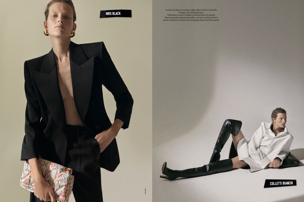 Bette rocks the winter looks for Elle Italia October issue, Photography Xavi Gordo, Styling Laura Seganti, Hair Leon Gorman and Make-up Sergio Corvacho. 